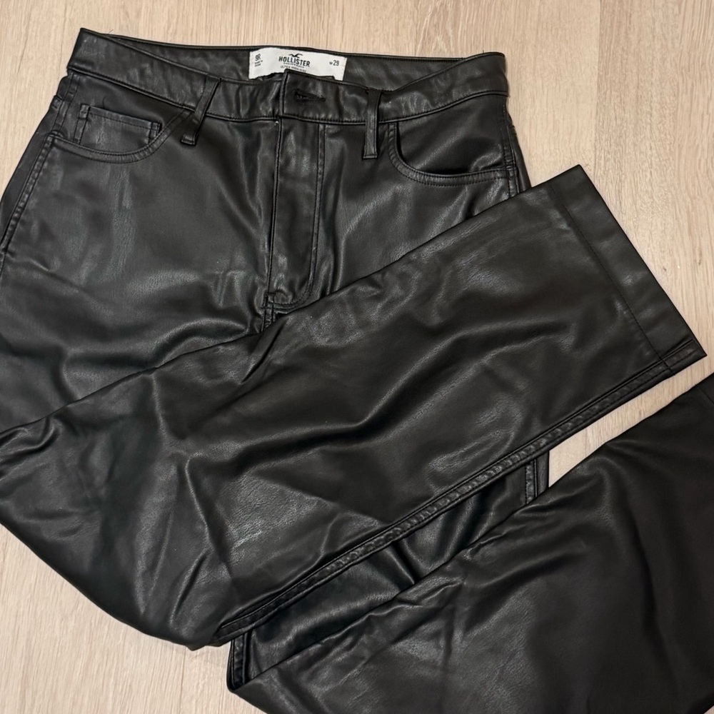 Hollister Leather Straight Pants